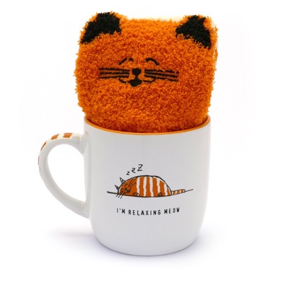Relaxing Cat Mug & Sock Gift Set Relaxing Cat Mug & Sock Gift Set