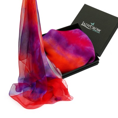 Flamenco Gossamer Silk Scarf in Gift Box Flamenco Gossamer Silk Scarf in Gift Box