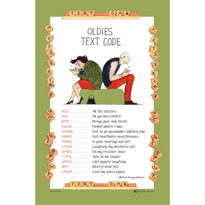 Texting For Oldies Tea-Towel Texting For Oldies Tea-Towel